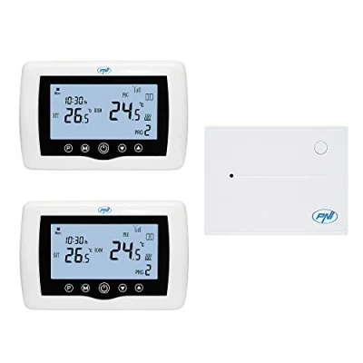 Afbeelding van PNI Intelligente thermostaat CT400 draadloos, met wifi, 2 zone besturing via het internet, voor warmteenergiecentrales, pompen, magneetventielen, app TuyaSmart histerezis 0,2 C, wit