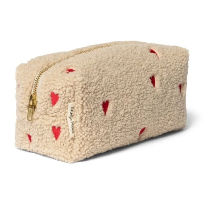 Afbeelding van Studio Noos Toilettas Teddy Hearts Ecru