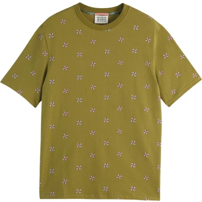 Afbeelding van Scotch &amp; Soda MINI ALL OVER Print Tshirt print, Heren, Maat: Small, Moss green