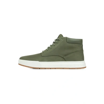 Afbeelding van Timberland Maple Grove Sneakers hoog, Heren, Maat: 46, Dark green nubuck Leer en textiel