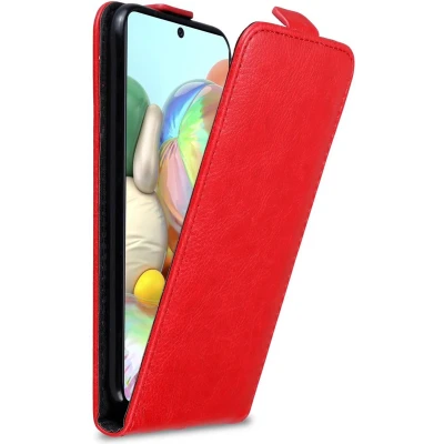 Afbeelding van Cadorabo Hoesje geschikt voor Samsung Galaxy A71 4G in APPEL ROOD Beschermhoes Flip Case Cover magnetische sluiting