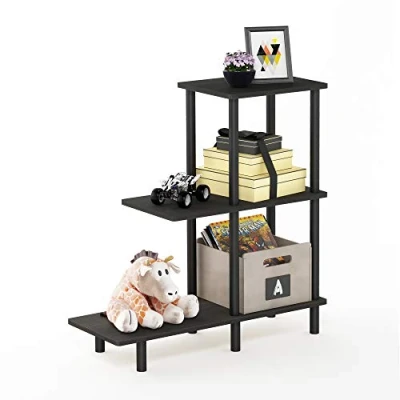 Afbeelding van Furinno Turn N Tube 3 dier sofa Side Table Tall Industrieel Espresso/zwart