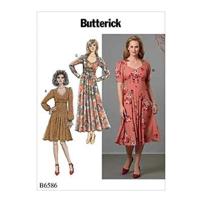 Afbeelding van McCall&#039;s B6586, butterick, naaipatroon, sjabloon, papier, wit, 14 16 18 20 22