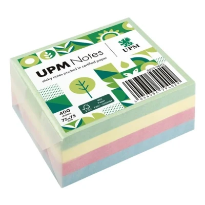 Afbeelding van UPM notes 75x75mm assorti pastel blok 400 vel IN 5820 98PG