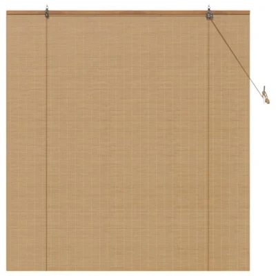 Afbeelding van vidaXL met gordijnen Lichtbruin 150 x 160 cm Bamboe