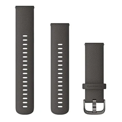 Afbeelding van GARMIN Quick Release Horlogebandje, Siliconen, 18 mm, Grijs met Leigrijze Sluiting