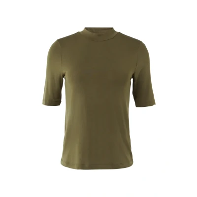 Afbeelding van comma casual identity Tshirt basic, Dames, Maat: 40, Olivgrün