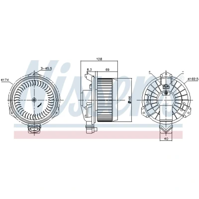 Afbeelding van Nissens Kachelventilatormotor /wiel 87723