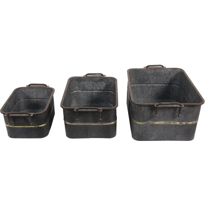 Afbeelding van Clayre &amp; Eef Planthouder 45x32x20 cm Grijs Ijzer Rechthoek
