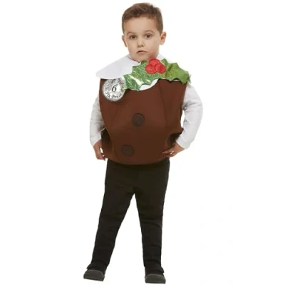 Afbeelding van Smiffy&#039;s Eten &amp; Drinken Kostuum Kerst Pudding Lekker Toetje Kind Bruin Small / Medium Verkleedkleding