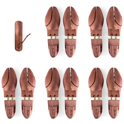 Afbeelding van Blumtal Dames en Heren Schoenspanner inc. Schoenlepel Ergonomisch design cederhout: 46 47, set van 5