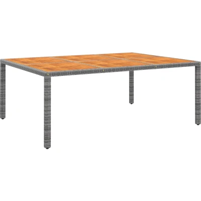 Afbeelding van Tuintafel 200X150X75 Cm Acaciahout En Poly Rattan Grijs