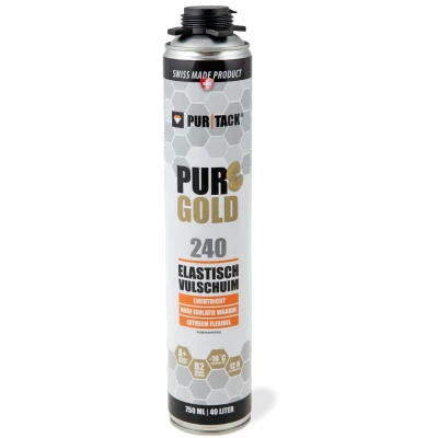 Afbeelding van Purtack Pur Gold Elastic 240 elastisch purschuim PU schuim isolatieschuim 750 ml