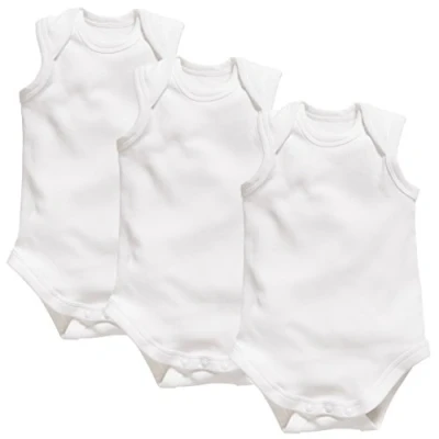Afbeelding van Schnizler Uniseks body zonder mouwen, verpakking van 3 stuks, effen, Oeko Tex Standard 100, wit (wit 1), 50/56 cm