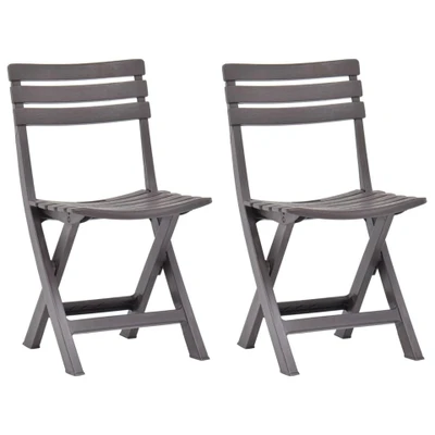 Afbeelding van Tuinstoelen inklapbaar 2 st kunststof mokka