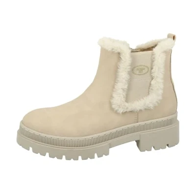 Afbeelding van TOM Tailor Korte laarzen cream, Dames, Maat: 41, Cream Leer en imitatieleer