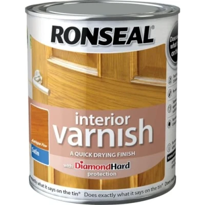Afbeelding van Ronseal RSLIVSAP250 250ml Quick Dry Satijn Interieur Vernis Antieke Pine