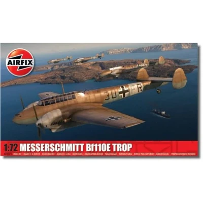 Afbeelding van Airfix modelset A03081A Messerschmitt Bf110E/E 2 TROP modelbouwset Plastic modelvliegtuigsets voor volwassenen en kinderen vanaf 8 jaar, set inclusief sprues stickers Schaalmodel 1:72