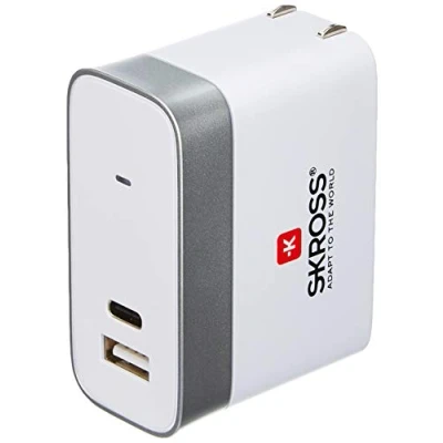 Afbeelding van Reisstekker USB naar Amerika (Ongeaard, A en C → B)