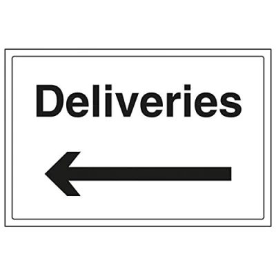 Afbeelding van VSafety 72036BA S Algemeen Informatiebord, Leveringen/Pijl Links, Zelfklevend, Landschap, 300 mm x 200 mm, Zwart