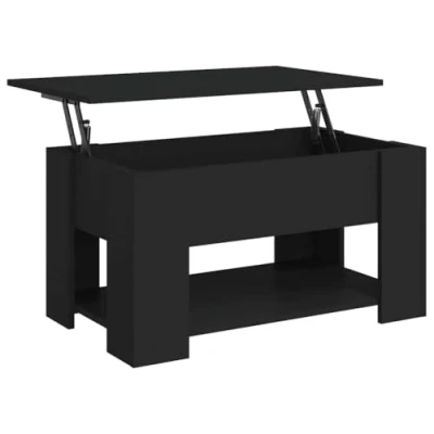 Afbeelding van vidaXL Salontafel 79x49x41 cm bewerkt hout zwart, tafel, bijzet salon bijzettafel, koffietafel, koffie tafel