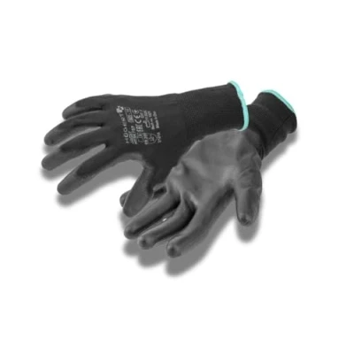 Afbeelding van Högert Technik JAGST handschoenen met polyurethaancoating, zwart, maat 11, 12 paar/verpakking, slijtvast en flexibel, ideaal voor nauwkeurige montagewerkzaamheden