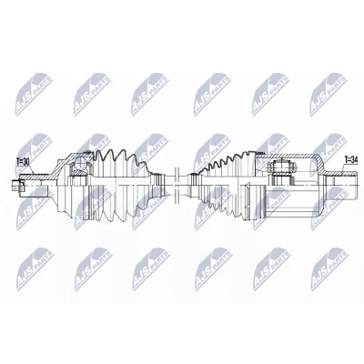 Afbeelding van NTY NPW ME 096 Aandrijfas Vooras links Automatische versnellingsbak MERCEDES BENZ: GLK