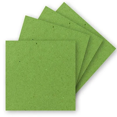 Afbeelding van 50 enkele kaarten, vierkant, 15 x cm, lichtgroen (kraftpapier), 240 g/m², blanco knutselkaarten, ansichtkaarten, knutselkarton in kleipapierkwaliteit
