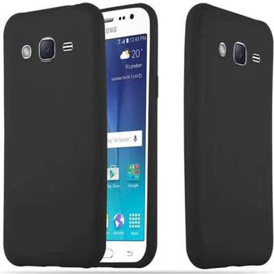 Afbeelding van Cadorabo Hoesje geschikt voor Samsung Galaxy J2 2015 in CANDY ZWART Beschermhoes gemaakt van flexibel TPU silicone Case Cover