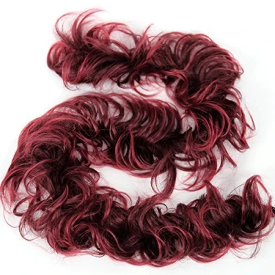 Afbeelding van CAISHA XXL Haarstukje Haarwokkel Opgestoken Volumineus Gekruld Knoet Rood Mix HW28