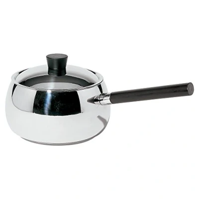 Afbeelding van Alessi Kasserolle Mami fonduepan Bourguignonne van roestvrij staal, gelanceerd gepolijst, 14 x 19,5 20 cm