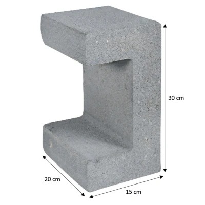 Afbeelding van Gardenlux U element 15x20x30 Cm Grijs Betonnen
