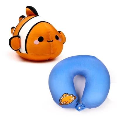 Afbeelding van Swapseazzz Adoramals Clownvis 2 in 1 Pluche Reiskussen Nekkussen
