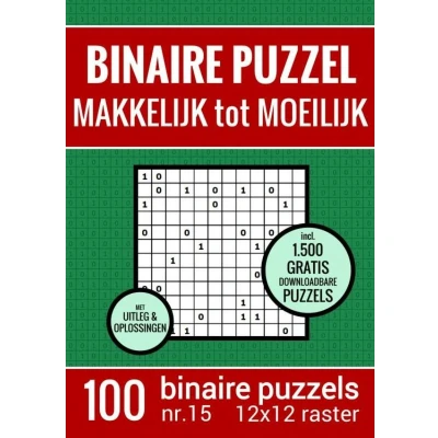 Afbeelding van Kerst Cadeau Binaire Puzzel Makkelijk tot Moeilijk Puzzelboek met 100 Binairo‘s NR.15