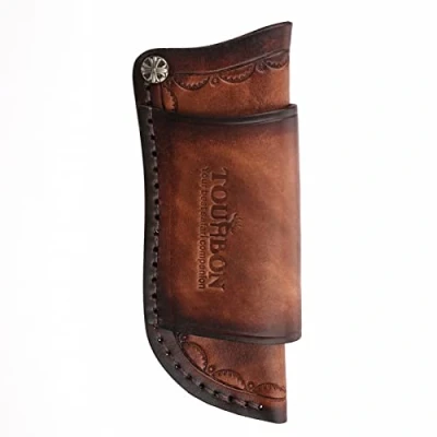 Afbeelding van TOURBON Multitool Lederen Schede EDC Mes Pouch voor Riem Pocket Messen Houder Handgemaakte Gift