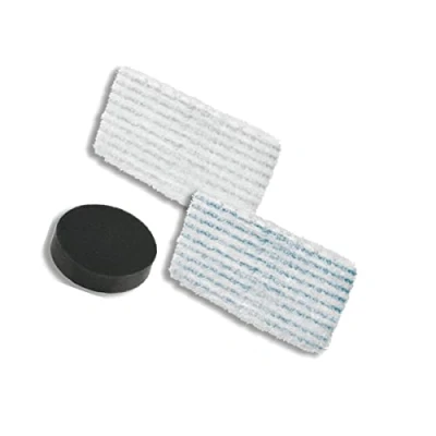 Afbeelding van Rowenta ZR005804 reinigingsdoekjes van microvezel en 1 schuimstoffilter, compatibel met stoomreinigers Clean &amp; Steam Revolution blauw/wit