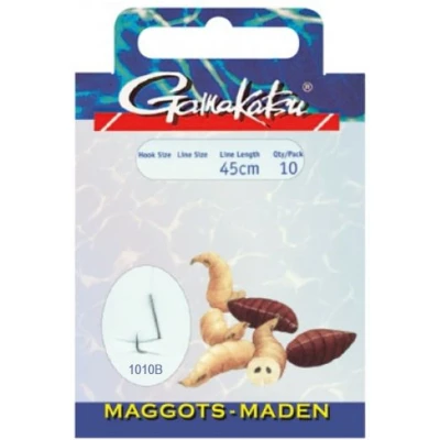 Afbeelding van Gamakatsu Booklet Maggots 1010b #10 0.14mm 45cm Vishaak