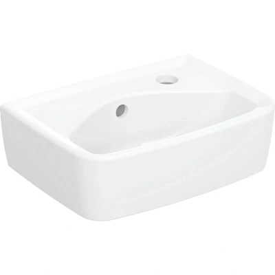 Afbeelding van Geberit Bastia fontein 35 x 25 cm wit met kraangat en overloop