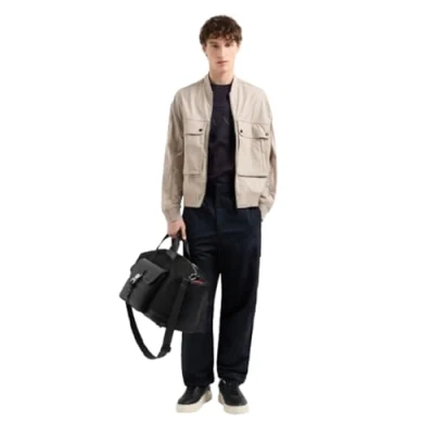Afbeelding van Armani Exchange Men&#039;s Blue Edition, geborduurd en bedrukt logo, regular fit, blauw, L, deep navy, L