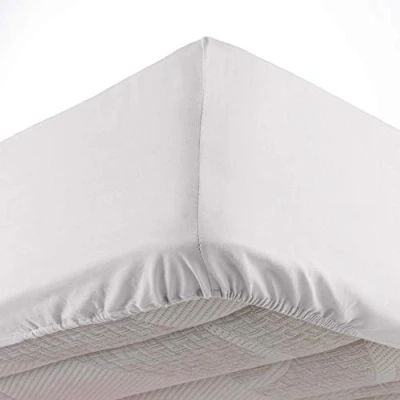 Afbeelding van douceur d&#039;intérieur, Hoeslaken (140 x 190 cm), Oscar wit, 100% polyester
