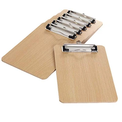 Afbeelding van TUKA i AKUT [6x] A5 Klembord Extra Dik 4mm Hard Schrijfbord, met Platte Rubberen Metalen Klem en Ophangbeugel, Schrijfbordhouder Documenthouder, Kwaliteits Houtvezelplaat, Afgeronde Hoeken, TKD8010