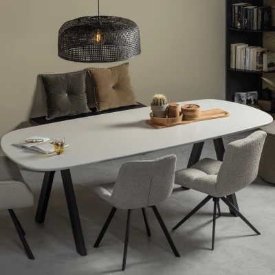 Afbeelding van Woood Tablo tafelblad essen mist organisch 220x100 cm Hout