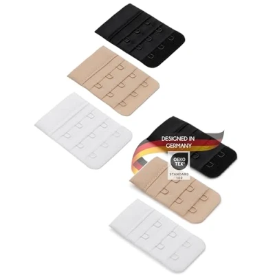 Afbeelding van Herzmutter Bra Extender Multi Pack Beige Zwart Wit 2/3 haak Tijdens de zwangerschap Borstvoeding Gewichtstoename 9000 (2/3 6 pack)