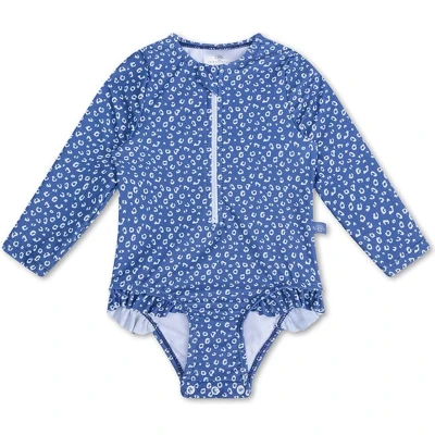 Afbeelding van Swim Essentials UV Badpak Meisjes Lange mouwen Blauw Panterprint Maat 122/128