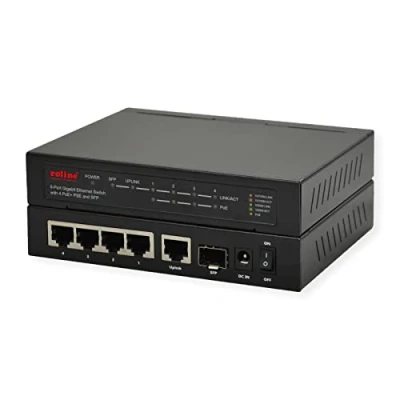Afbeelding van ROLINE Gigabit Ethernet Switch 6 Poorten (5x 10/100/1000 + 1x SFP, 4x PoE+)