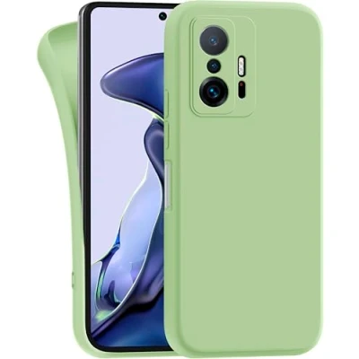 Afbeelding van MyGadget siliconen hoesje compatibel met Xiaomi 11t Pro/Xiaomi robuuste beschermende TPU hoes slanke achterkant krasbestendig voor mobiele telefoon groen