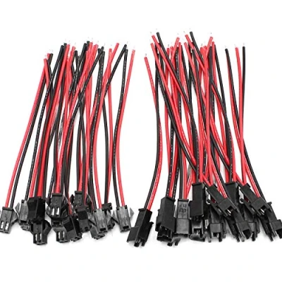 Afbeelding van ZoZoMaiy 20 Pairs JST Connector Wires 2 Pin Male Female Plug Connectors 24AWG SM with 100mm Electrical Cables for LED Light Lamp Strip