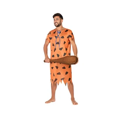 Afbeelding van Atosa 53877 COSTUME CAVEMAN/CAVEWOMAN M L, heren, bruin/zwart