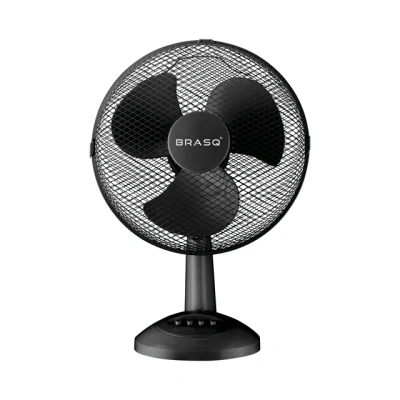 Afbeelding van BRASQ Tafelventilator Zwart F400 30 cm Stille Ventilator Aircooler Waaier 3 Snelheidsstanden kantelbaar
