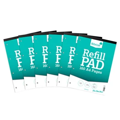 Afbeelding van Silvine A4 Refill Pad 5mm Grijs Dot Grid (160 pagina&#039;s) Pack van 6